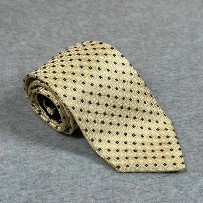 Corbata de Colección Tommy Hilfiger Amarillo Azul Geométrica Azul Marino Rayas Cola 100% Seda NOTA Foto 1 de 4