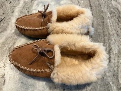 Zapato Zapatilla LL Bean Wicked Good Marrón Gamuza Piel de Oveja Forrado Mocasín Mujer Talla 8 Foto 1 de 4