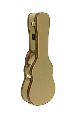 Estuche rígido de ukelele barítono tweed dorado estilo vintage Stagg - GCX-UKB GD Foto 1 de 4