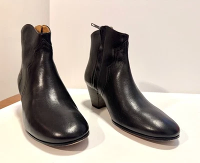 ISABEL MARANT Dicker Ankle Boots in Black Calf Leather Size T 37 / US 7 Foto 1 de 4