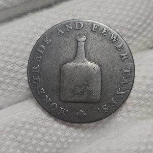 1790's Half Penny Conder Token Colonial Coin Britannia Anchor ⚓ & Bottle 🍾 - Picture 1 of 6