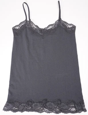 Top Y2K Encaje Cami Gris Medio Hada Delicada Coqueta Elástico Bongo Capas Foto 1 de 4