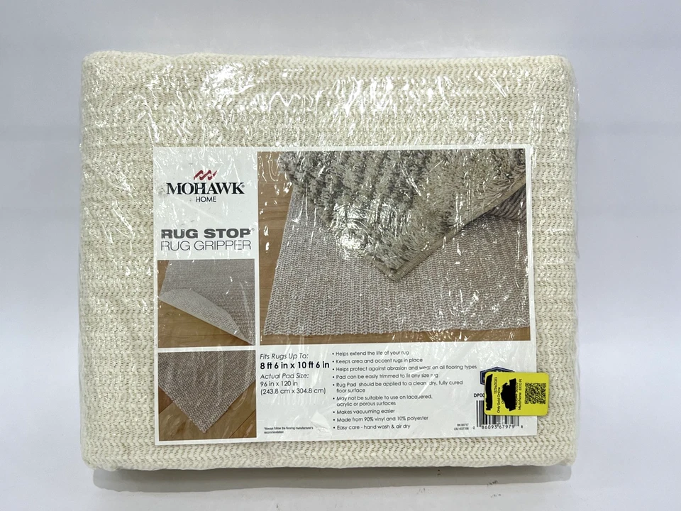 Mohawk Alfombra Stop Alfombra Gripper 96 x 120" Fácil Cuidado Alfombra Antideslizante Almohadilla en Blanco NUEVO Foto 1 de 4