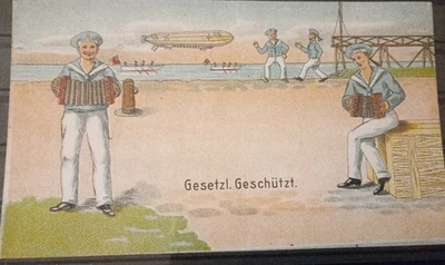 German Giant poster stamp label? Zeppelin Airship pc-sized - Image 1 of 4