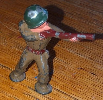 Vintage Barclay Manoil Podfoot Toy Soldier Infantry Sniper Man Cast Metal Figure - Image 1 of 4