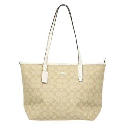 Import duty included  Coach City Zip PVC Leather Tote Bag Beige F58292 - Image 1 of 4