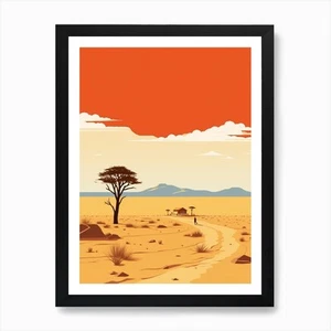 Namibia Ilustración de Viaje Arte Pri Enmarcado Arte de Pared Póster Lienzo Impresión Cuadro - Imagen 1 de 4