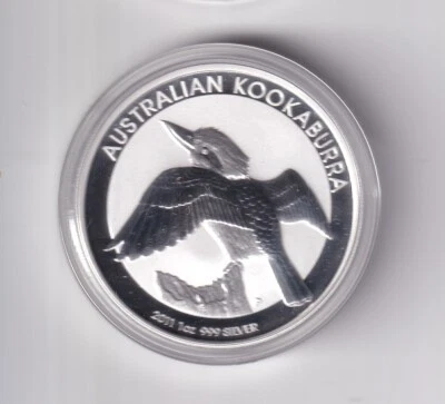 AUSTRALIAN: 2011 $1 KOOKABURRA  1oz  .999 SILVER COIN IN CAPSULE #1798 - Image 1 of 2