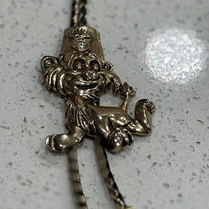 Vintage Al Malaikah Lion Monkey Hat Shriners & Leather Bolo Tie Diamond Gold A - Picture 1 of 6