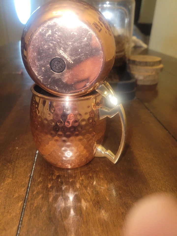 2 Copper Plated Stainless Steel Moscow Mule Mugs 20 Ounce Godinger Silver Art Co - Image 1 of 1
