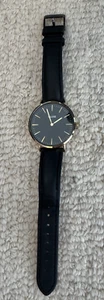 Cluse Womens Black Gold Tone Leather Strap Watch - Picture 1 of 2