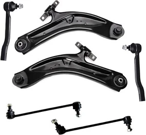 6pc Front Lower Control Arm Sway Bar Link Outer Tie Rod for Nissan Rogue/Qashqai - Bild 1 von 1