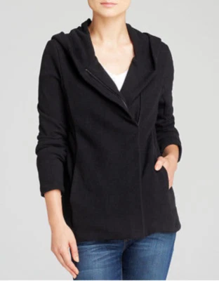 James Perse Sudadera Asimétrica con Capucha Chaqueta Mujer 4 XL Negra Cremallera Completa $295 Foto 1 de 4