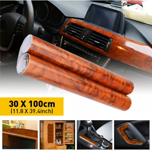 Glossy Car Interior Wood Grain Textured Vinyl Wrap Sticker Decal Sheet Film DIY - Picture 1 of 11