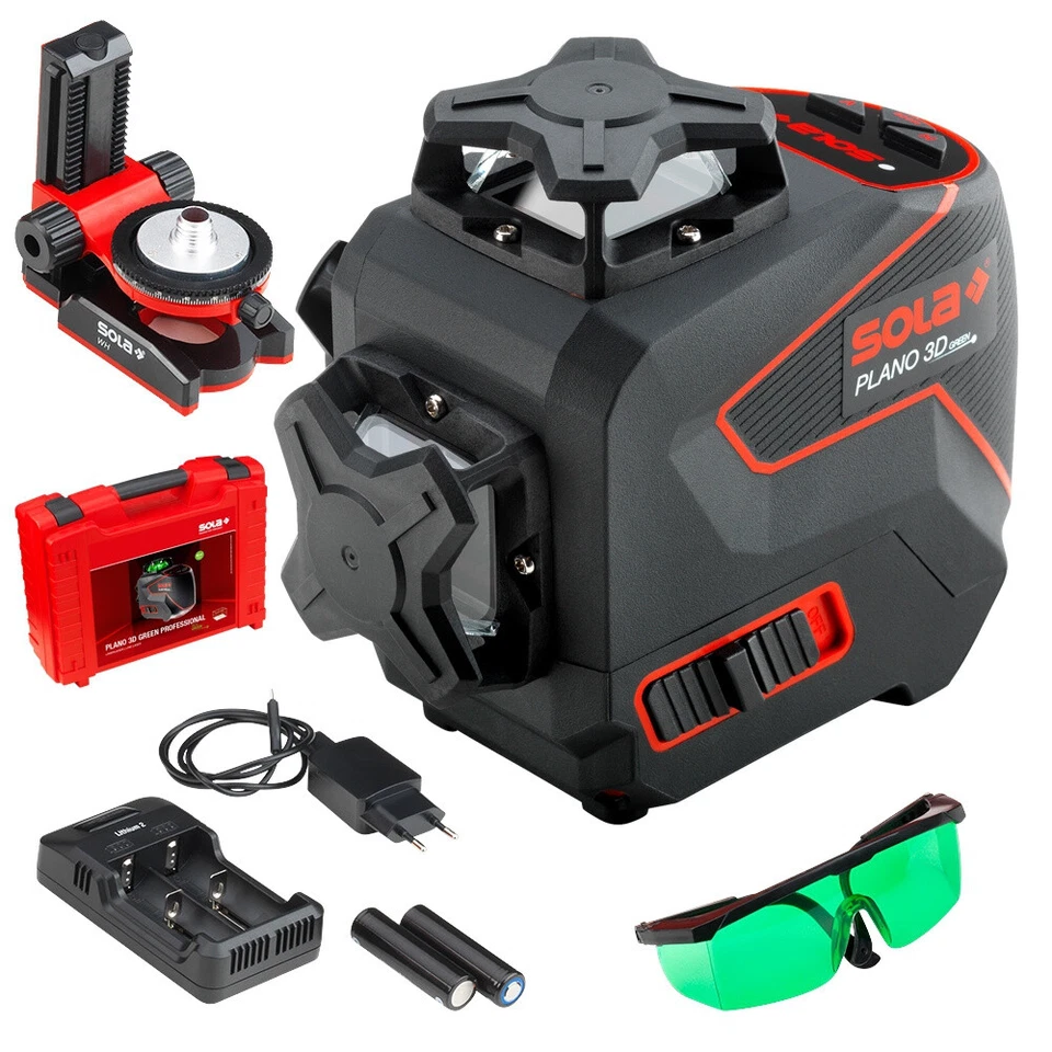 SOLA Multi-Linienlaser PLANO 3D PRO Grün Green 3 x 360° Innenausbau Trockenbau - Bild 1 von 1