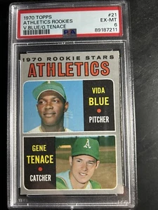 1970 Topps #21 Athletics Rookies w/ Vida Blue RC PSA 6 Oakland - Picture 1 of 2