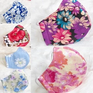 Para mujeres Moda Floral Reutilizable Lavable Triple Capa Tela Máscara Facial Cubierta - Imagen 1 de 52