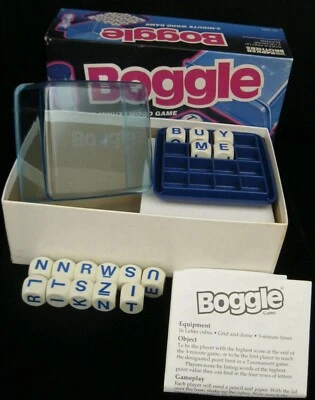 BOGGLE 3-MINUTE WORD GAME   1992 BY  PARKER BROTHERS    100% COMPLETE  NO.  0384 - Image 1 of 4