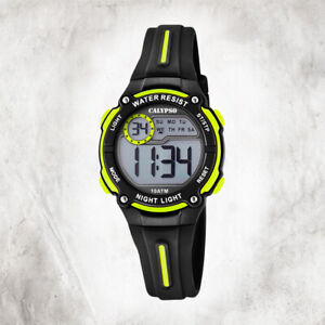 Calypso Kunststoff PUR Kinder Uhr K6068/5 Armbanduhr schwarz Digital UK6068/5