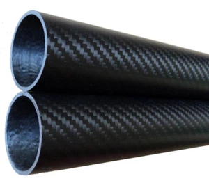 3k Carbon Fiber Tube/Pipe  42 MM OD x 40 MM ID L500MM Roll Wrapped Shaft Matt  - Picture 1 of 3