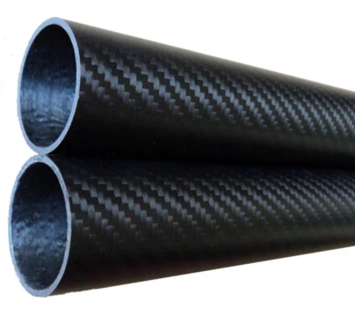 3k Carbon Fiber Tube/Pipe  42 MM OD x 40 MM ID L500MM Roll Wrapped Shaft Matt  - Image 1 of 3