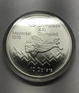 1976 $10 Canadian Canada Olympic Silver Coin 48.60 Grams; .925% Silver - Picture 1 of 3