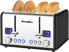 Toaster 4 Slice  Bagel Stainless Toaster w/ LCD Timer Extra Wide Slots Dual Scre