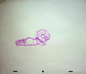 Lápiz de animación dibujado a mano de producción de Los Simpson 20th Century Fox - Imagen 1 de 2