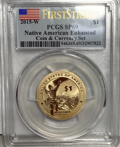 2015-W $1 Native American Enhanced Coin & Currency Set PCGS SP69 FS #3706 Cover