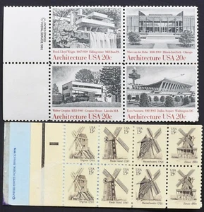 USA 1982 Architecture Block MNH, 1990 Windmills 15 Cent block of 8 150420 - Picture 1 of 2