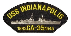 USS INDIANAPOLIS CA-35 PATCH USN NAVE MARINA INCROCIATORE PESANTE CLASSE PORTLAND INDY - Foto 1 di 1