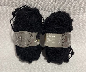 Di.Ve´ Made in Italy Fiocco Virgin Wool Boucle Yarn - 2 Skeins Color Black #106 - Picture 1 of 6