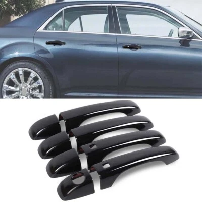 4pcs Black Exterior Door Handles Decor Shell Cover Trim For Chrysler 300 2011+ Foto 1 de 4