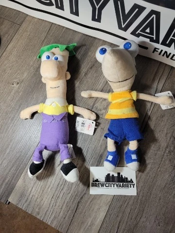 Disney Store Phineas & Ferb Bean Bag Plush Stuffed Figure Dolls NWT Bean Bag Cover
