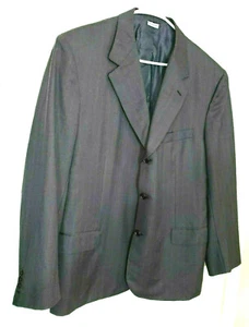 BRIONI Men Blazer Sport Coat Jacket 48R Dark Gray Blue stripe 3btn 100% wool - Picture 1 of 11