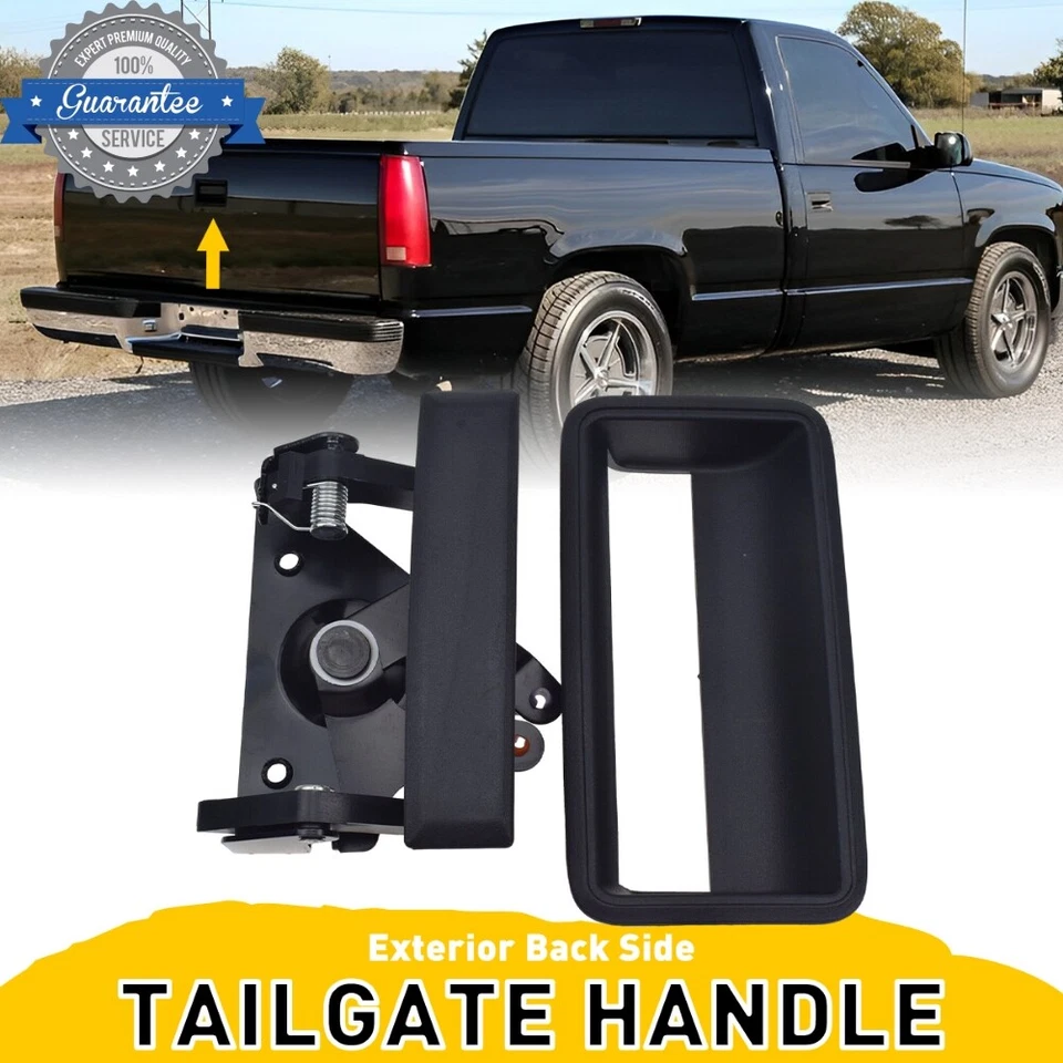Manija de puerta trasera y bisel negro para camioneta Chevy GMC CK 1500 2500 3500 Foto 1 de 4