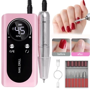 45000RPM Rechargeable Electric Nail Drill Machine Portable Manicure Pedicure Set - Picture 1 of 15