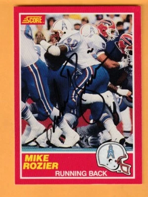 Mike Rozier Houston Oilers AUTO Signed 1989 Score Nebraska Cornhuskers - Image 1 of 2
