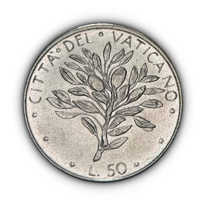 VATICAN CITY. 1976, 50 Lire - Paul VI, XIV, Olive Branch, Peace 1 - Picture 1 of 4