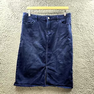 Jeanswest Womens Pencil Skirt Size 14 Blue Stretch Denim Front Slit Pockets - Picture 1 of 13