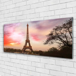 Glasbilder Wandbild Druck auf Glas 125x50 Eiffelturm Architektur - Bild 1 von 6