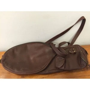 1970's Racquet Tennis Handmade Cowhide Leather Shoulder Bag Made In Columbia - Picture 1 of 10