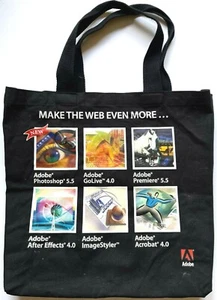 ADOBE "MAKE COMMUNICATIONS / MAKE THE WEB EVEN MORE..." CANVAS BAG HANDBAG - Picture 1 of 5