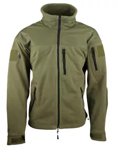 DEFENDER TACTICAL FLEECE JACKET UOMO S-3XL ZIP PESANTE PILE TERMICO VERDE - Foto 1 di 4