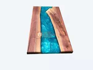 Blauer Harz Mittelsofa Esstisch, Kunstharz Tisch, handgefertigte Möbel Deocr - Bild 1 von 3