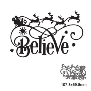Christmas Santa Elk Believe Metal Cutting Dies Scrapbook Cards Embossing Stencil - Picture 1 of 2