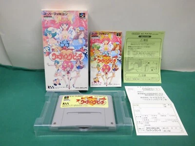 SNES -- Wedding Peach -- box, manual, postcard, etc. Super famicom. JAPAN. 15419 - Image 1 of 4