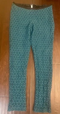 Pantalones forrados KENSIE verde azulado con ojales ajustados al tobillo con cierre de cremallera lateral talla 6 Foto 1 de 4