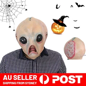Halloween Alien Funny Mask Latex Full Head Realistic Masks for Men Women Costume - Picture 1 of 6