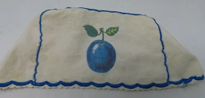 Vintage 70s Plum Toaster Cloth Cover  Cotton Embroidered edges - Picture 1 of 4